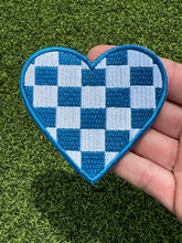 Load image into Gallery viewer, Checkered Heart Iron On Patches