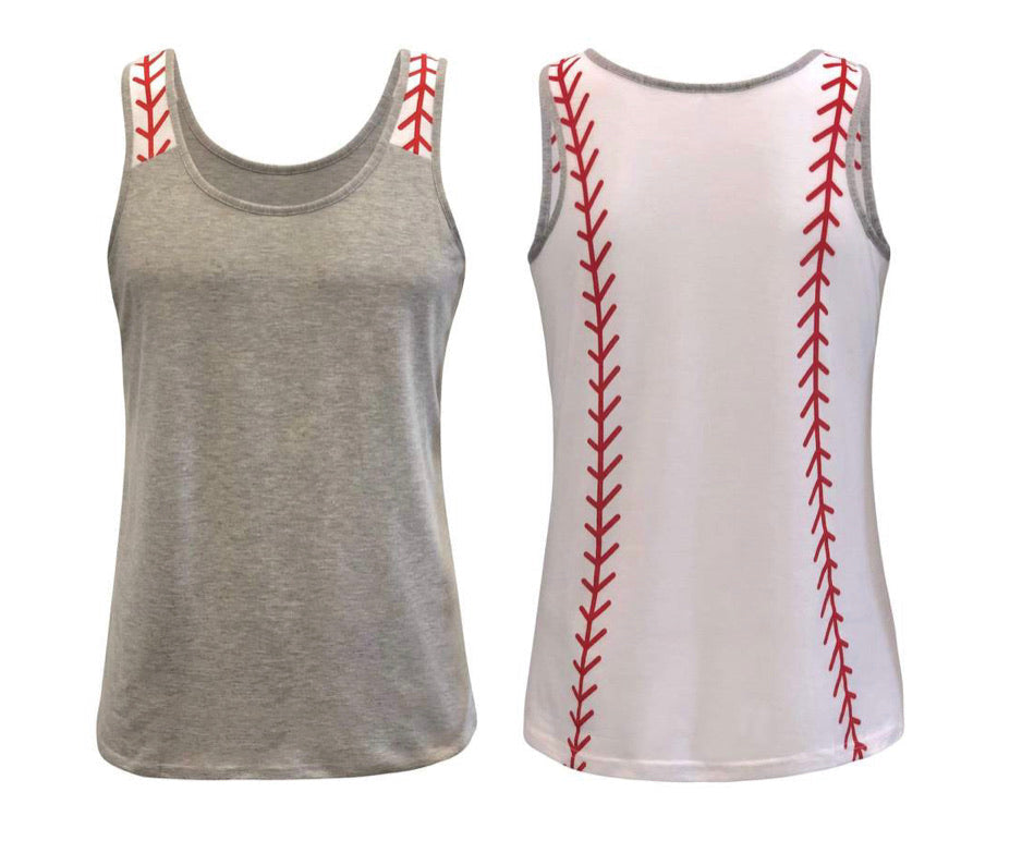 Baseball Time Tank Tops