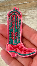 Load image into Gallery viewer, Pink Cowboy Boot Iron On Patches