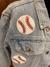 Load image into Gallery viewer, Baseball Fleece Lined Denim Jacket