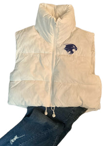 Cropped Puffer Bobcat Vest (Various Colors)