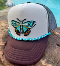 Load image into Gallery viewer, Turquoise Butterfly Trucker Hat