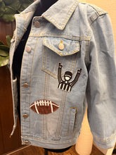 Load image into Gallery viewer, Football Touchdown Patch Denim Jacket