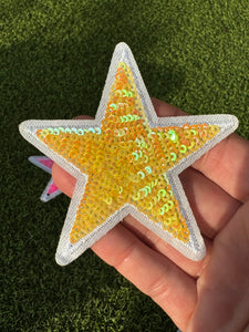 Colorful Sequin Star Iron On Patches