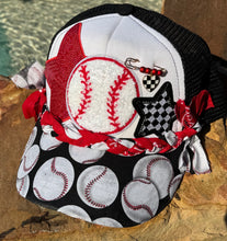 Load image into Gallery viewer, Baseballs &amp; Bandana Trucker Hat