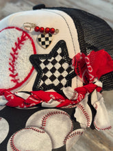 Load image into Gallery viewer, Baseballs &amp; Bandana Trucker Hat