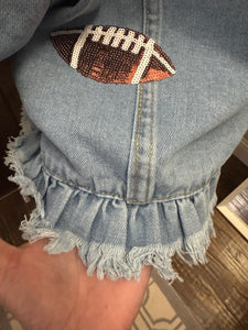 Sequined Football Denim Jacket
