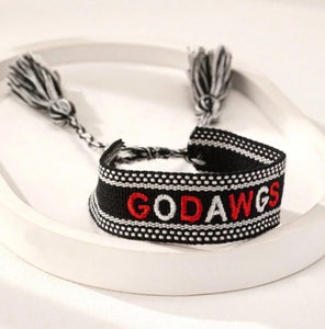 Game Day Embroidered Tassel Bracelets