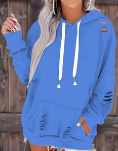 Distressed Blue Bobcats Hoodie