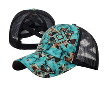 Load image into Gallery viewer, Western Style Criss Cross Ponytail Baseball Hats