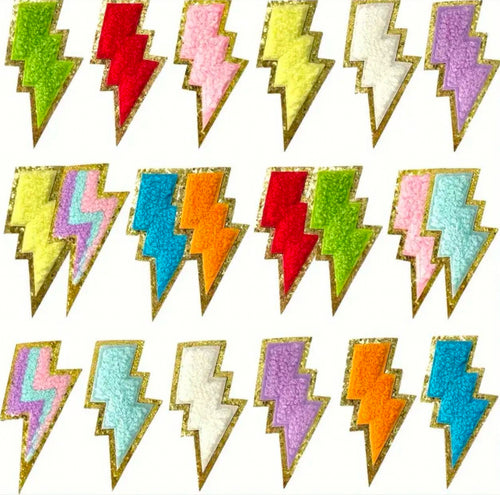 Lightning Bolt Iron On Patches