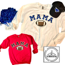 Load image into Gallery viewer, Football Mama Patch Sweatshirt (Various Colors)