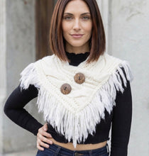 Load image into Gallery viewer, Fringed Scarf with Coco Buttons
