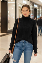 Load image into Gallery viewer, Braided Front Turtleneck Sweater