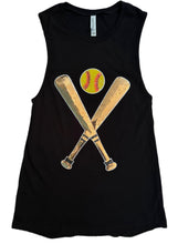 Load image into Gallery viewer, Sequin Softball Bat &amp; Ball Tops (Tanks, Tees &amp; Sweatshirts)