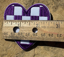Load image into Gallery viewer, Checkered Game Day Heart Iron On Patches