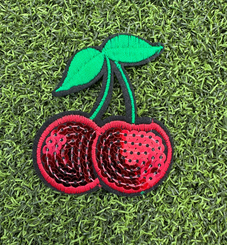 Sequin Cherry Iron On Patches