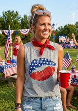 Load image into Gallery viewer, Patriotic Lips in Muscle Tank