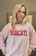 Load image into Gallery viewer, Pink Out Faux Glitter Bobcats Sweatshirt