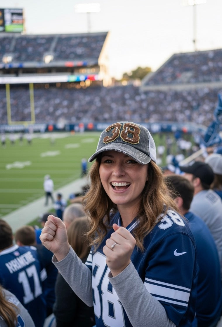 Custom Football Number Patch Hat