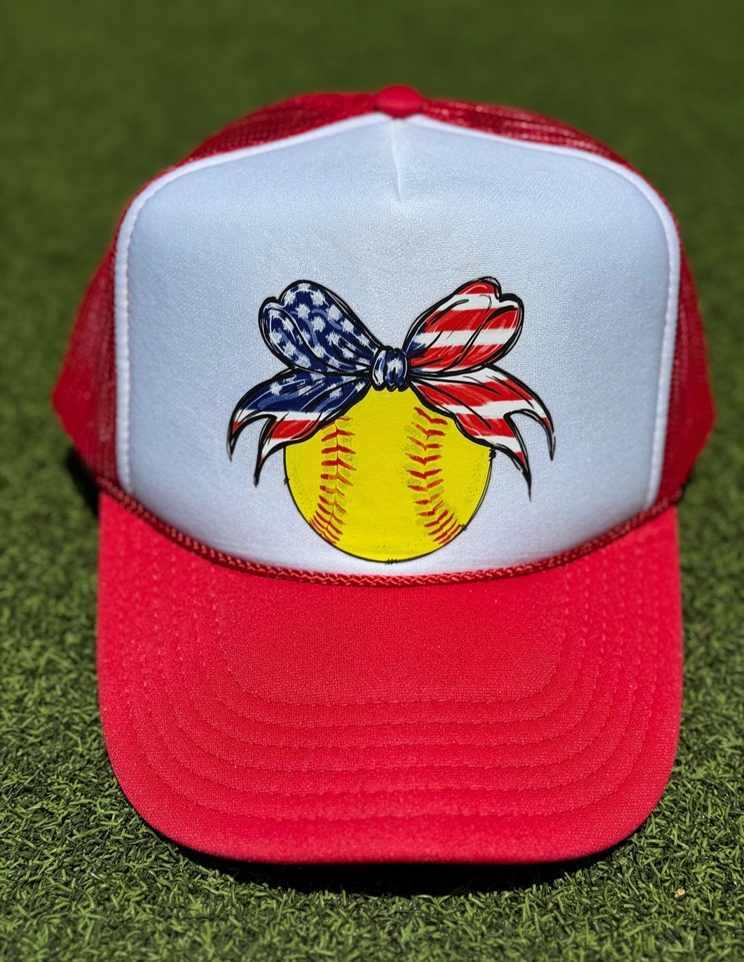 American Softball Bow Trucker Hat