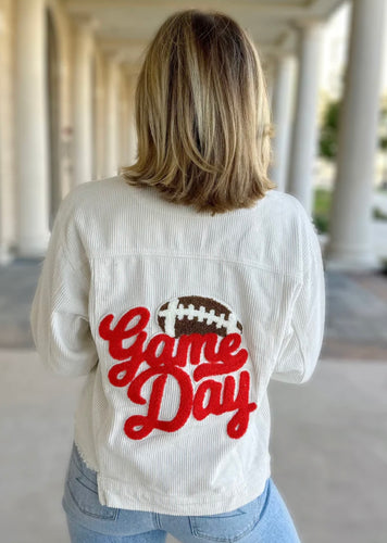 Red Football “GAME DAY”  Corduroy Jacket