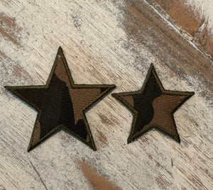 Camouflage Star Iron On Patches (Big & Small)