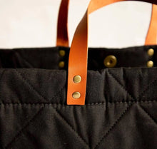 Load image into Gallery viewer, XL Black Canvas Crossbody Tote Bag