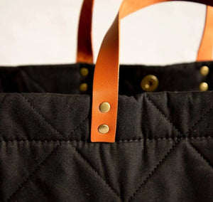XL Black Canvas Crossbody Tote Bag