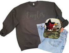 Load image into Gallery viewer, Black on Black EAGLES Puff Sweatshirt