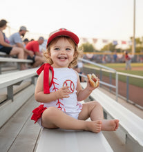 Load image into Gallery viewer, Ruffled Baseball Onsie