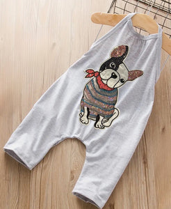 Girls Sequined Patch Romper (Flamingo or Puppy Dog)