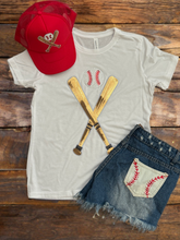 Load image into Gallery viewer, Sequin Baseball Bat &amp; Ball Tops (Tanks, Tees &amp; Sweatshirts)