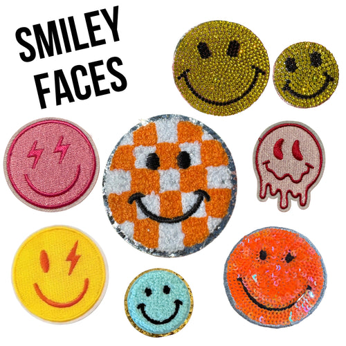 Smiley Face Iron On Patches