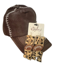 Load image into Gallery viewer, Leopard Football Mom Earrings