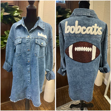 Load image into Gallery viewer, Bobcat Football Denim Shirt