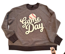 Load image into Gallery viewer, Fleece Baseball Game Day Pullover Sweatshirt