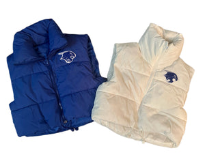 Cropped Puffer Bobcat Vest (Various Colors)