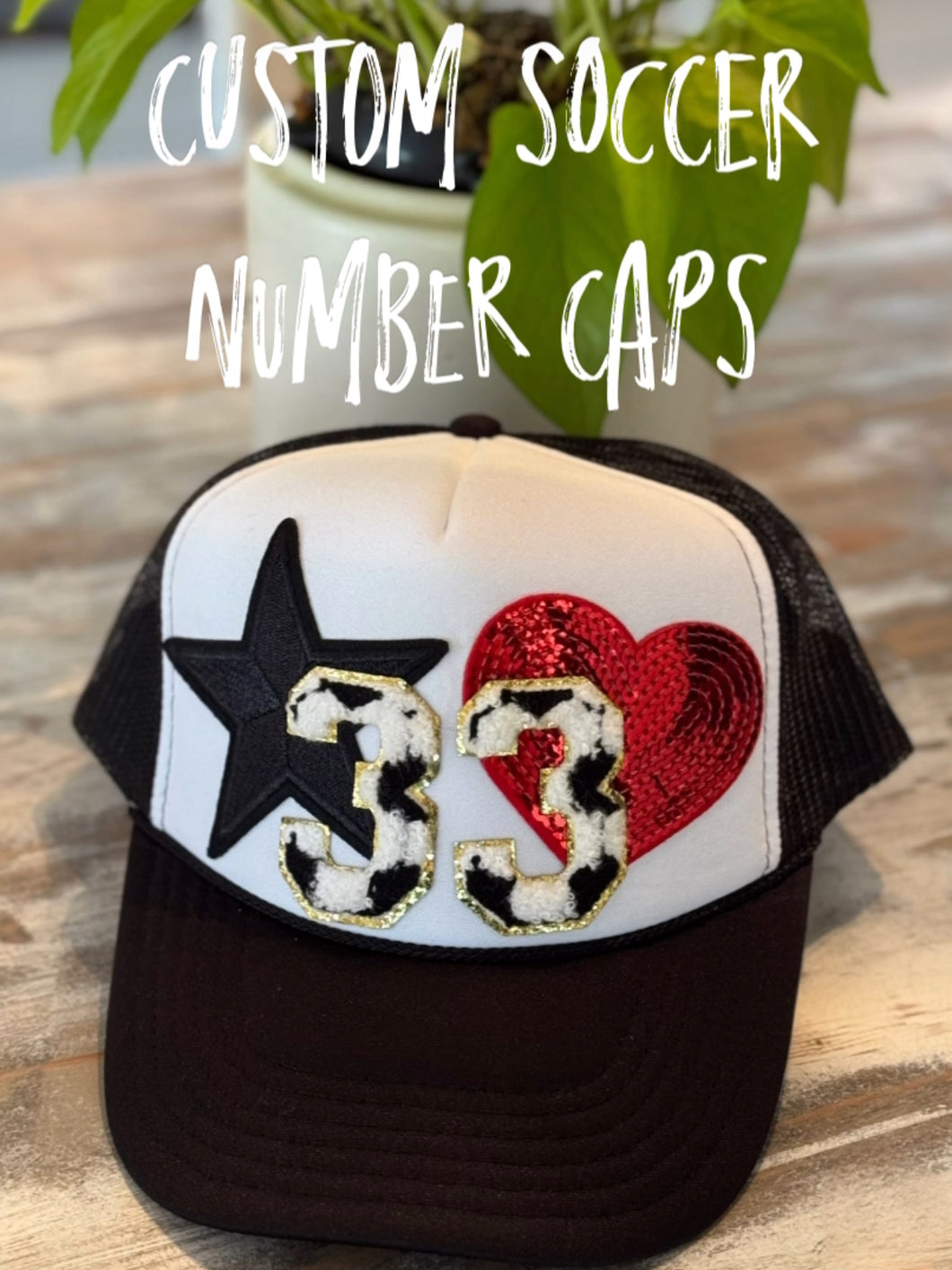 Soccer Number Patch Trucker Hats
