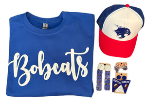 Blue BOBCATS Puff Sweatshirt (Adult & Youth)