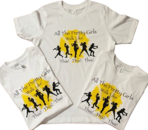 All The Pretty Girls Walk Like This Softball Sweatshirt & Tee (Youth)