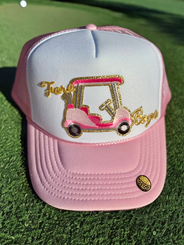 Pink Golf Cart Trucker Cap