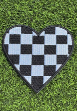 Load image into Gallery viewer, Checkered Heart Iron On Patches