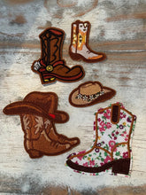 Load image into Gallery viewer, Cowboy Boots &amp; Hat Iron On Patches