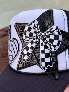 Checkered Bow Iron On Patches