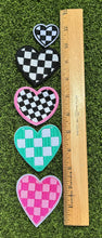 Load image into Gallery viewer, Checkered Heart Iron On Patches