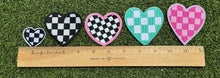 Load image into Gallery viewer, Checkered Heart Iron On Patches