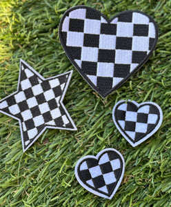 Checkered Star Iron On Patch