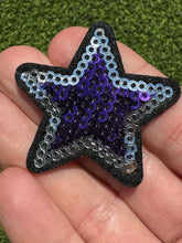 Load image into Gallery viewer, Purple Sequin Star Iron On Patch