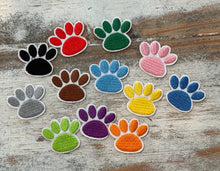 Load image into Gallery viewer, Embroidered Paw Print Iron On Patches